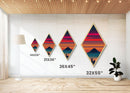 Tokyo Neon Twilight – Diamond Shaped City Skyline Sunset Canvas Embossed Print, Urban Landscape Japan Decor, Futuristic Art Vibes