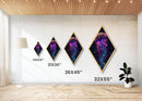 Galactic Jelly Dream Diamond Shaped Bioluminescent Sea Life Canvas Art Print Cosmic Ocean Wall Decor Teen Room Psychedelic Glow