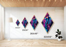 Neon Arcade Lights Diamond Shaped Canvas Textured Print, Retro Gaming Room Wall Art, Vaporwave Decor Gamer Gift Print
