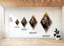 Tribal Spirit Face – Diamond Shaped Colorful Warrior Portrait Canvas Textured Print with Abstract Modern Indigenous Art Style