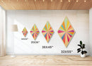 Rainbow Starburst — Diamond Shaped Canvas Art Print perfect accent wall piece nursery wall decor colorful burst geometric spectrum aesthetic