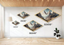 Skyblade Realms – Diamond Shaped Flying Dragon Kingdom Canvas Art Print with fantasy mountain range, medieval cliffs, and cinematic style