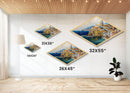 Amalfi Shoreline – Diamond Shaped Mediterranean Village Seascape Canvas Textured Print with coastal architecture, oil painting texture