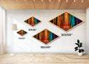 Chromatic Forest Path – Diamond Shaped Rainbow Woodland Trail Canvas Art Print with autumn trees, vibrant color spectrum, surreal landscape