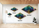 Firefly Glow Forest Diamond Shaped Canvas Art Print, whimsical fairy lights in woods, enchanted mystical woodland fantasy decor