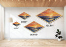 Ocean Sunset Diamond Shaped Canvas Art Print, Nautical Seascapes Painting, New England Style Art, Lakehouse Or Beach house Decor