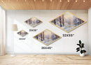 Winter in The Woods, Framed Canvas Print Wall Art, Winter Centerpiece, Snowy Landscape Painting Home Decor, Above Sofa Art