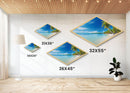 Tropical Blue Escape Diamond Shaped Beach Canvas Art Print palm tree ocean paradise wall decor coastal summer sea lover gift idea