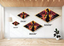 Blade Wing Warrior Diamond Shaped Angel Canvas Art Print fiery red wings sword epic fantasy female warrior modern home wall decor