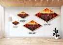 Dumpster Fire Chaos Diamond Shaped Graffiti Canvas Embossed Print burning urban street art protest pop culture modern edgy wall art