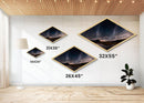 Starlit Landscape Glow Diamond Shaped Canvas Textured Print, dreamscape night sky meadow art, celestial fantasy field scene