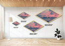 City Sunset Skyline Diamond Shaped modern urban wall decor Canvas Textured Print pink sky art piece ideal living room apartment design