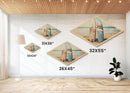 Vintage Surf Duo Diamond Shaped coastal surfboard wall art Canvas Embossed Print beach house rustic vibe nostalgic surfing aesthetic