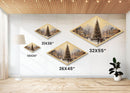 Winter Tree Gathering Diamond Shaped Canvas Art Print snowy downtown scene nostalgic holiday decor perfect wall accent Christmas