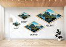 Nordic Fjord Serenity Diamond Shaped Canvas Textured Print, Scandinavian mountain lake art, dramatic nature wilderness wall decor