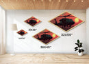 Urban Extraction Sunset — Diamond Shaped Canvas Art Print tactical military wall decor, Black Hawk gift, moody war scene home accent