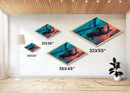 Midnight Drop Mission — Diamond Shaped Canvas Art Print helicopter military decor, stormy sky artwork, man cave or office statement
