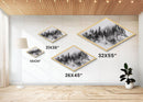 Wolf Waterfall Gaze Diamond Shaped Canvas Art Print nature forest landscape wall art rustic woodland gift black white decor