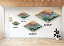 Agate Crystal Layers Diamond Shaped Canvas Art Print colorful gemstone wall art abstract mineral decor modern nature style
