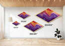 Violet Fire Quartz Diamond Shaped Canvas Textured Print Geode Inspired Abstract Art Colorful Boho Chic Living Room Accent