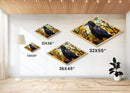 Raven Glass Shadows Diamond Shaped Canvas Art Print Stained Glass Crow Art Autumn Color Wall Decor Halloween Gothic Aesthetic