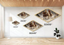 Snowy Ride Together Diamond Shaped Canvas Textured Print rustic winter cowboy wall art lodge decor western cabin Christmas gift