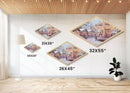 Pumpkin Patch Parade Diamond Shaped Canvas Embossed Print folk art fall harvest decor Halloween town Thanksgiving country wall
