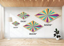 Radiant Color Wheel Diamond Shaped Canvas Art Print Modern pop abstract retro burst design bright living room wall accent decor