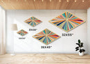 Radiant Energy Burst Diamond Shaped Canvas Art Print vibrant explosion of color modern abstract decor perfect living room focal wall piece