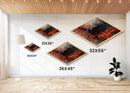 Inferno Raven Rise Diamond Shaped Canvas Art Print fierce dark bird fantasy fire painting intense mythical room decor gothic art lover gift