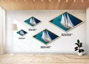 Azure Horizon Yacht Diamond Shaped Canvas Art Print elegant sailing ship overhead view crisp turquoise waters nautical wall decor piece