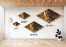 Electric Leopard Gaze Diamond Shaped Canvas Embossed Print Big Cat Wall Art Jungle Animal Decor Wildlife Accent Living Room Bold Gift