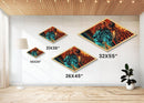 Jungle Sentinel Diamond Shaped Canvas Embossed Print Fierce Cheetah Animal Wall Decor Wild Safari Energy Bedroom Statement Wildlife Art