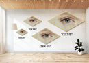 Blue Eye Realism Diamond Shaped Canvas Textured Print Hyperreal Oil Detail Surreal Wall Art Unique Minimalist Modern Bedroom Decor
