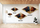 Radiant Unity - Diamond Shaped Canvas Embossed Print Modern Afrocentric Art Bedroom Wall Decor Couple Gift Bold Abstract Expression
