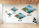 Alpine Stillness - Diamond Shaped Canvas Art Print Mountain Lake Nature Decor Rustic Lodge Wall Accent Peaceful Retreat Landscape