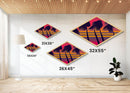 MCM Palm Trees Framed Canvas Art Print - Diamond Shaped Art - Retro Synthwave Home Decor