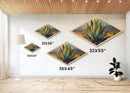 Desert Agave Diamond Shaped Southwestern Canvas Art Print Cactus Landscape Painting Botanical Wall Accent Nature Inspired Decor