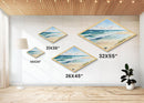 Diamond Shaped Reflective Peaks Canvas Art Print Mountain Lake Reflection Serene Landscape Rustic Nature Wall Decor Watercolor Look