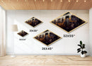 Rusted Transit Car – Diamond Shaped Urban Grunge Train Canvas Art Print, Industrial Railway Wall Decor in Retro Palette