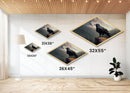 Diamond Shaped Mountain Raven — Dramatic Wilderness Bird Canvas Textured Print, Misty Cliff Landscape Wall Decor, Crow Art