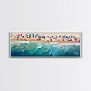 Bird's Eye View Of The Beach, Framed Canvas Print, Beach Seascape Oil Painting Print, Pebble Beach, Myrtle Beach Art, Charleston Art