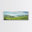 Italian Countryside Painting, Framed Canvas Print, Beautiful Scenic Panoramic Wall Art, Extra Wide Wall Decor, Guest Room Decor