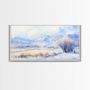 Winter's Tranquil Horizon - winter wall art, snowy mountain art, Christmas wall art, farmhouse Christmas decor, winter wonderland