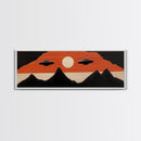 Flying Saucers over The Mountains - Retro Art Deco Inspired Scifi Art - Panoramic Print - Cute Nursery Decor