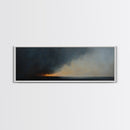 Storm Clouds Rolling In - Framed Canvas Print - Dark and Moody Landscape Painting - Seascape Painting - Ocean Art - Nautical Decor