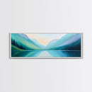 Emerald Green Landscape Painting Print, Framed Canvas Print, Original Artwork, Oil Painting Print, Landscape Wall Art, Panoramic Landscape