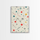 Retro MCM Style Pattern Wall Art, Wood Framed Canvas, Canvas Print, Home Decor, Office Or Bedroom Wall Art, Retro Vibes Decor