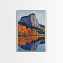 Fall In The Mountains Framed Canvas Print, Housewarming Gift, Boho Landscape Painting, Autumn Wall Art, Top Selling Wall Art