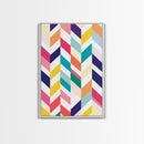 Pastel Chevrons Wall Art, Framed Canvas Print, Wood Framed Wall Art, Framed Wall Art, Gift Idea, Home Decor